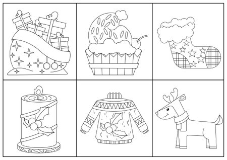 children's educational game. logical tasks. coloring book. New Year. Christmasのイラスト素材