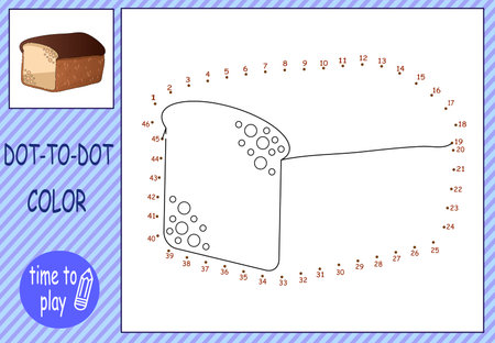 children's educational game. logic game. connect the dots by numbers. handwriting training. coloring book. breadのイラスト素材
