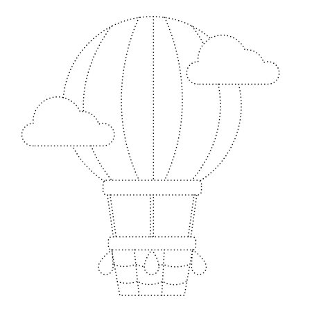 children's educational game. logic game. connect the dots by numbers. handwriting training. coloring book. balloonのイラスト素材