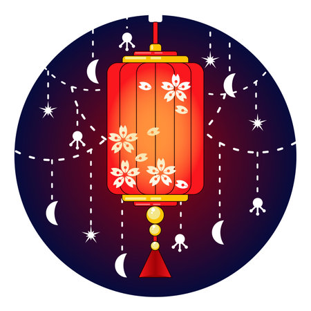 children's educational game. drawing. illustration. children's illustration. New Year. New Year's lanternのイラスト素材