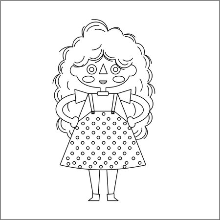 children's educational game. logical tasks. coloring book. girl. childのイラスト素材