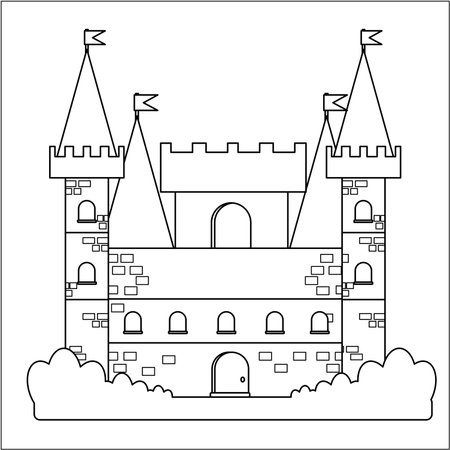 children's educational game. logical tasks. coloring book. lock. fortressのイラスト素材