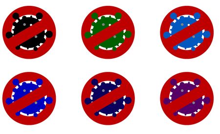 Set icons Pandemic stop Coronavirus outbreak covid-19 signのイラスト素材