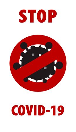Stop Dangerous Coronavirus covid-19 Concepts poster on whiteのイラスト素材
