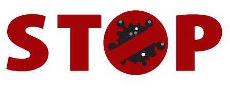 Stop Dangerous Coronavirus covid-19 Concepts poster on whiteのイラスト素材