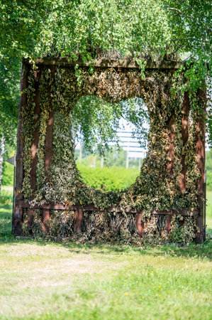 A cross-country a Log fences obstacles in a cross country eventの写真素材