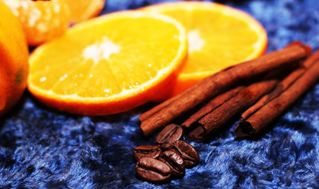 Oranges and cinnamon, Christmas mood, happy new year