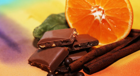 orange and cinnamon, sweet dark chocolates, happy new year