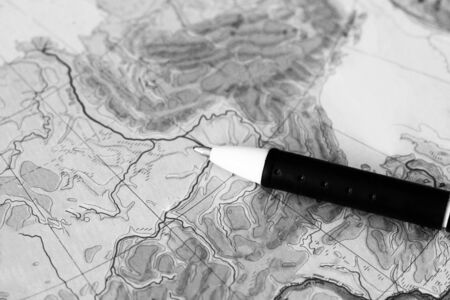 Handle on the world map set traveler, objectの写真素材