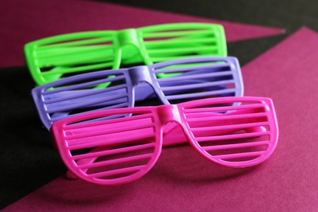 Children's toys glasses, colored object, indoor plasticの写真素材