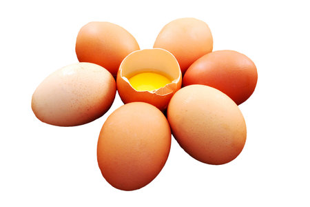 Eggs isolated on white background, food ingrediens
