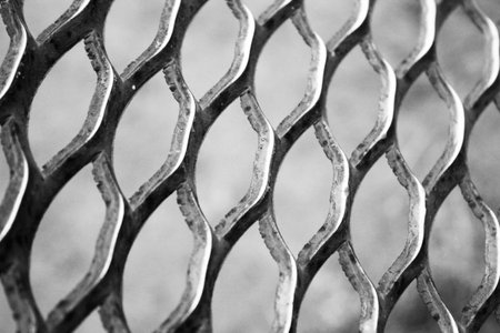 Metal texture, iron bars, industry object whiteの写真素材