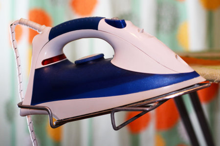 Appliances for the home, blue and white iron, object