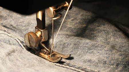 Sewing machine, close-up, object hobby and work