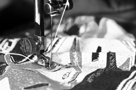 Sewing machine, close-up, object hobby and workの写真素材