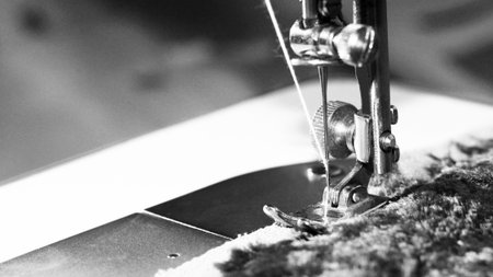 Sewing machine, close-up, object hobby and work