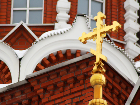 The Golden dome and the cross, Christianity, religionの写真素材