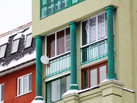 The facade, Windows and balconies, russian architectureの写真素材