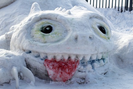 Fantastic snow figures on trees. Frosty morning. Outdoorの写真素材