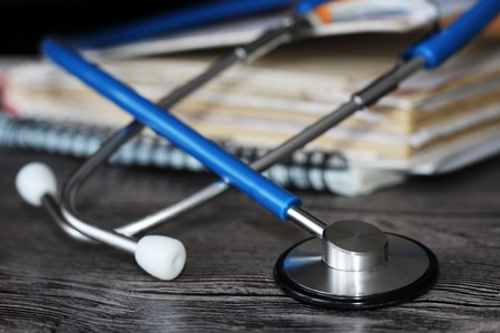 stethoscope for doctor and medical nursing people in hospital, healing of patients, objectの写真素材