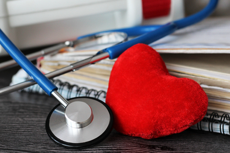 stethoscope for doctor and medical nursing people in hospital, healing of patients, objectの写真素材