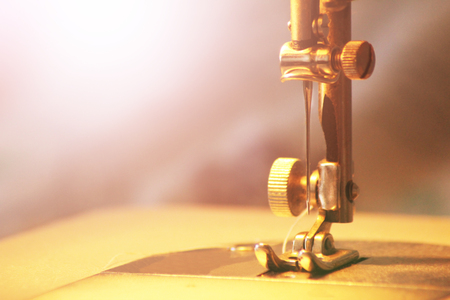 Close-up detail of the sewing machine, tonedの写真素材