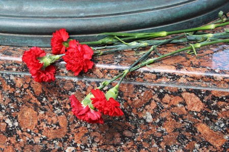 Victory day, May 9, holiday eternal fire and flowersの写真素材