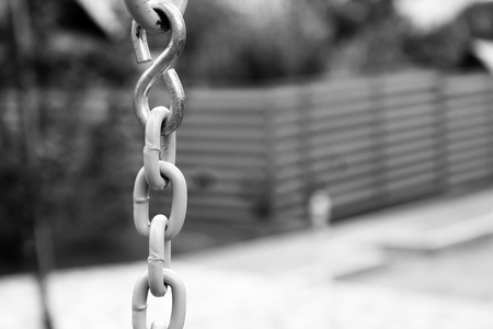 Chains frame, Metal chain in the streetの写真素材