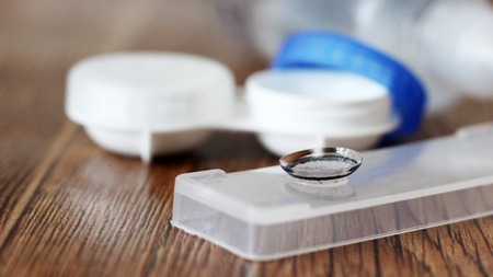 Colored contact lenses, new vision correction technology, healthの写真素材