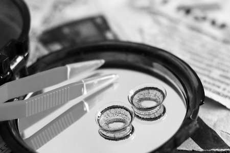 Colored contact lenses, new vision correction technology, healthの写真素材