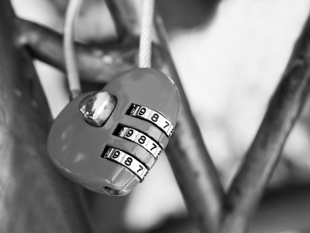 Wedding beautiful lock with digital code, loveの写真素材