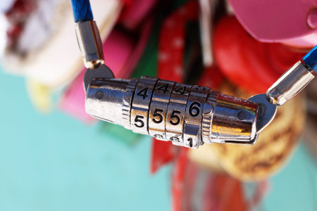 Wedding beautiful lock with digital code, love