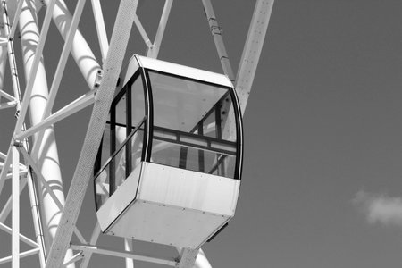 Ferris wheel municipal park with blue clear sky on the background, objectの写真素材