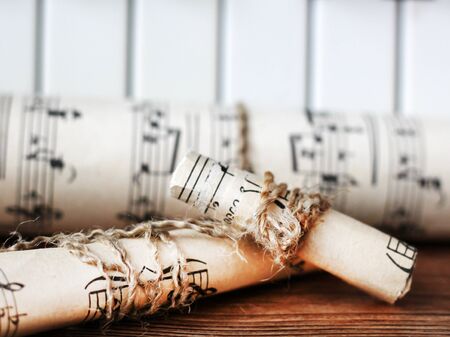 March 28, 2018. Izhevsk Russia Musical notes piano Ideaのeditorial素材