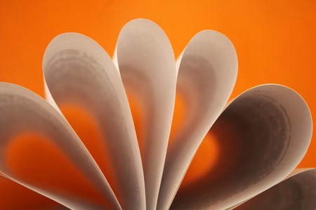 Open book, beautiful pages so close, macroの写真素材