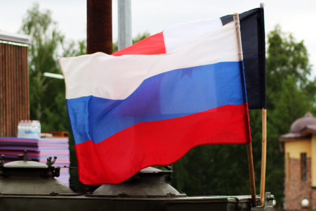 Flag of Russia, the symbol of the country, outdoorsの写真素材