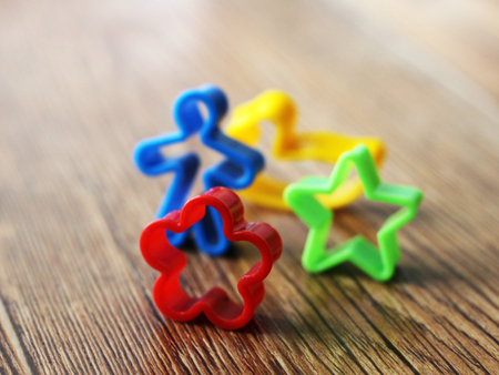 A set of molds for kids plasticine, colors objectの写真素材