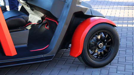 Car wheel on a car close-up. wheel tuning disk, transport