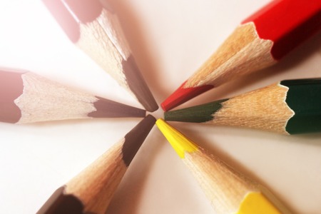 Colored pencils for children's creativity so closeの写真素材