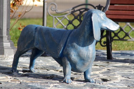 Izhevsk, Russia. Monument dog Dachshund. Animal.の写真素材