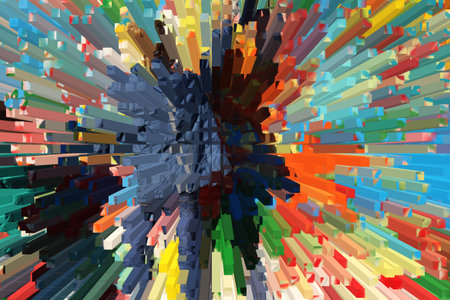 Multi-colored background, beautiful volume abstraction, object