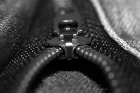 Zipper lock on jeans so close, fashionの写真素材