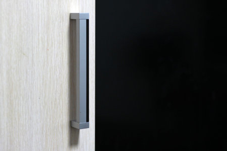Door handle. Furniture accessories so close.の写真素材