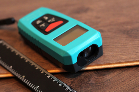 Measuring concept with tape measuring tool and laminate, objectの写真素材