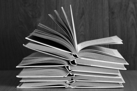 Set of old paper books so closeの写真素材