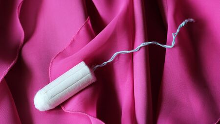 Women's sanitary tampon, hygiene products so closeの写真素材