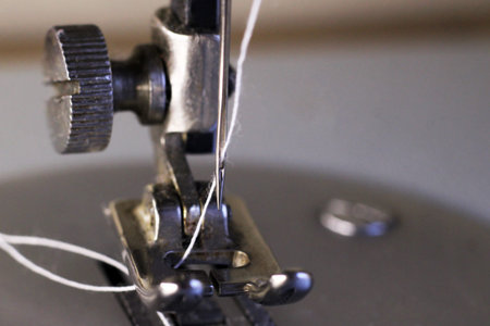 Sewing machine needle so close, macro object