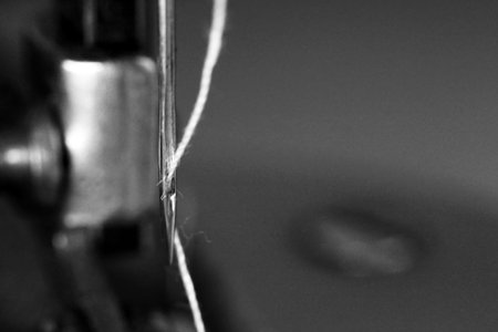 Sewing machine needle so close, macro object