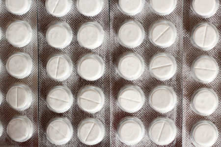 White tablets in blisters, health care so close