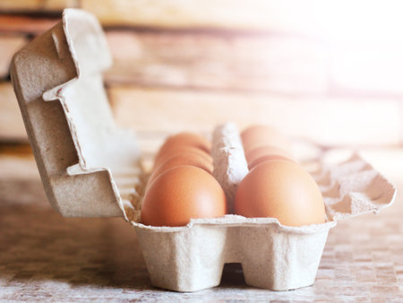 Brown chicken eggs, natural product so close